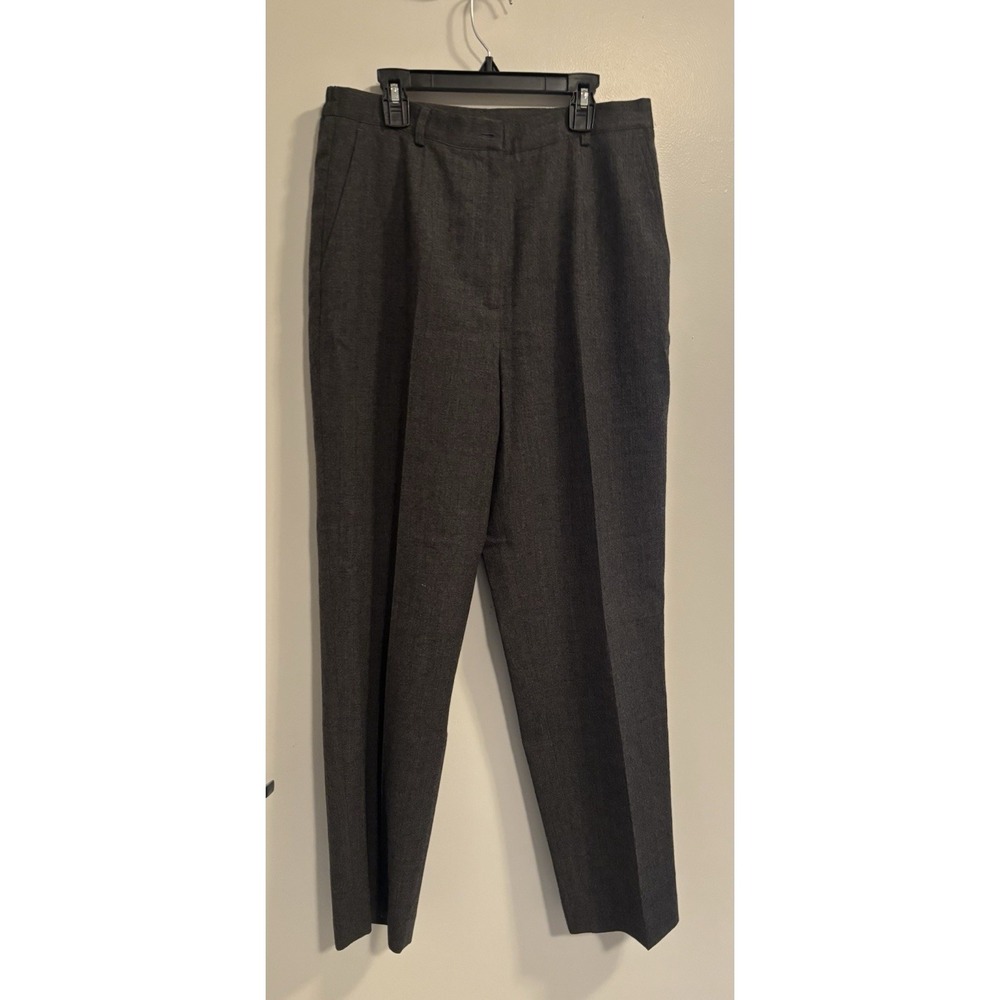 Appleseed's Gray Wool Pants Women's Sz 10 Flat Front Classic Career
